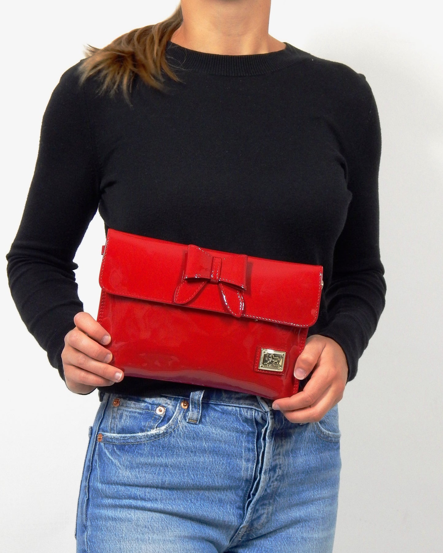 #color_ Red | Cavalinho All In Patent Leather Clutch Bag - Red - 18090068.04_BodyShot