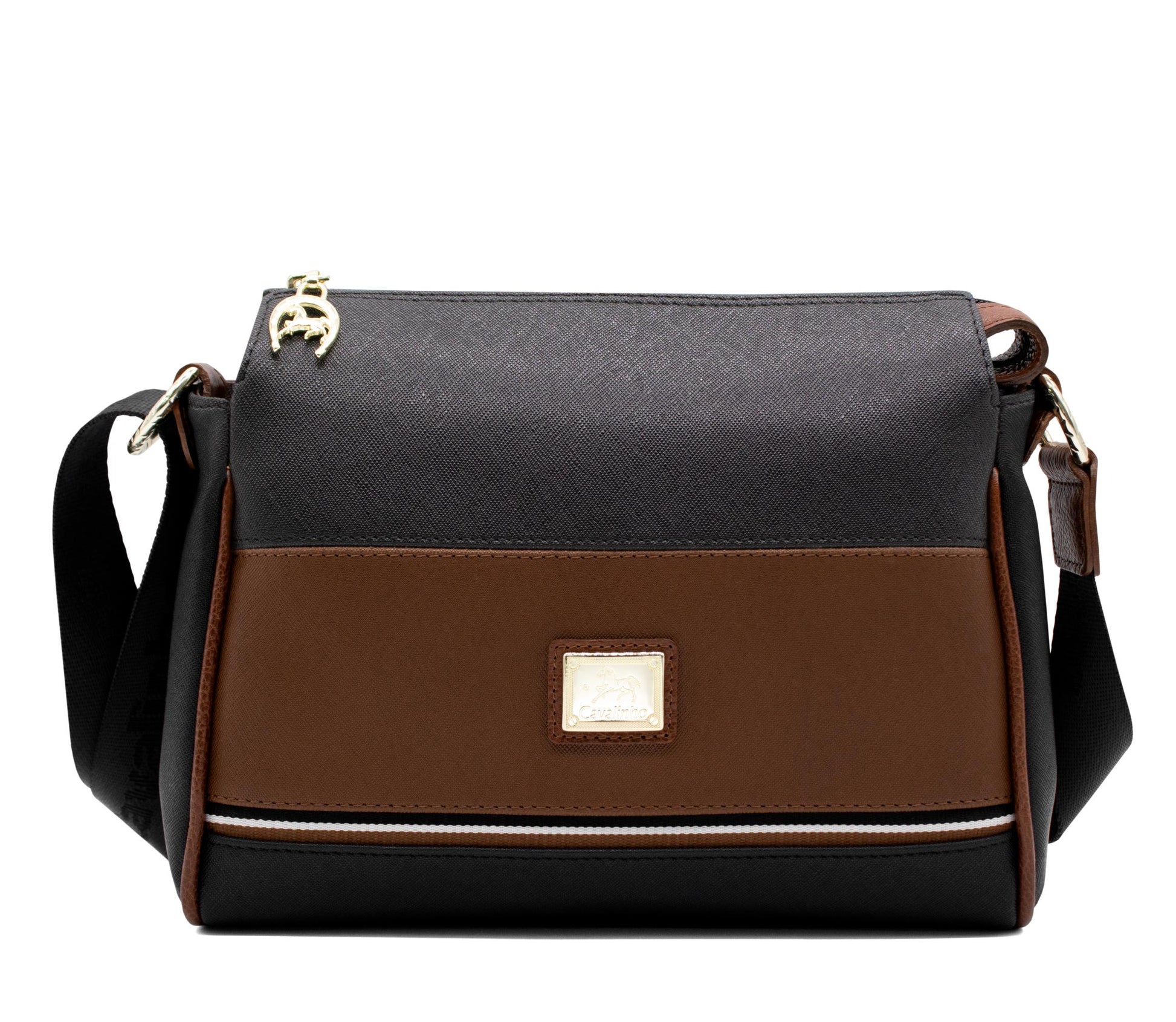 #color_ Black & Honey | Cavalinho Unique Crossbody Bag - Black & Honey - 18260344.32_1