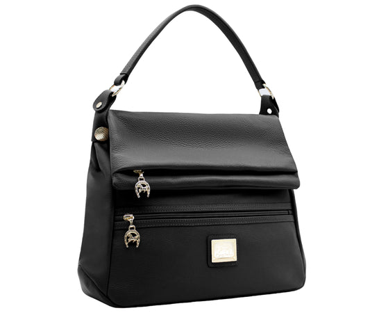 #color_ Black | Cavalinho Muse Leather Shoulder Bag - Black - 18300369.01_P02