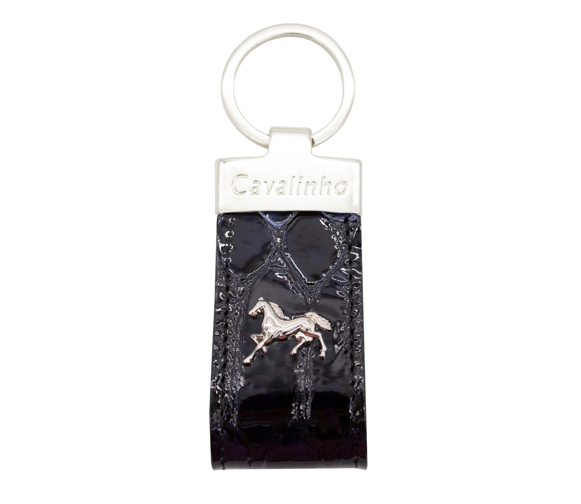 #color_ Navy | Cavalinho Gallop Patent Leather Keychain - Navy - 28170536.03_1