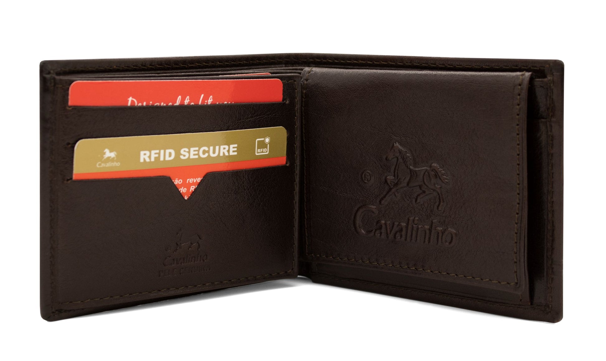 #color_ Brown | Cavalinho Men's Leather Trifold Leather Wallet - Brown - 28610529.02_2