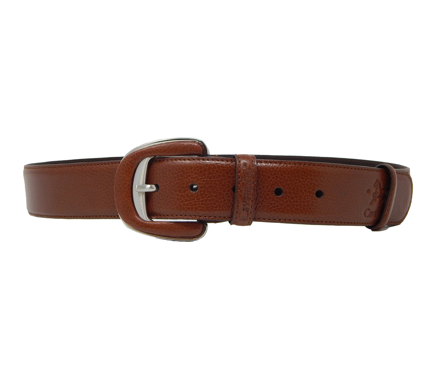 #color_ SaddleBrown Silver | Cavalinho Classic Smooth Leather Belt - SaddleBrown Silver - 58010906.13.S_1