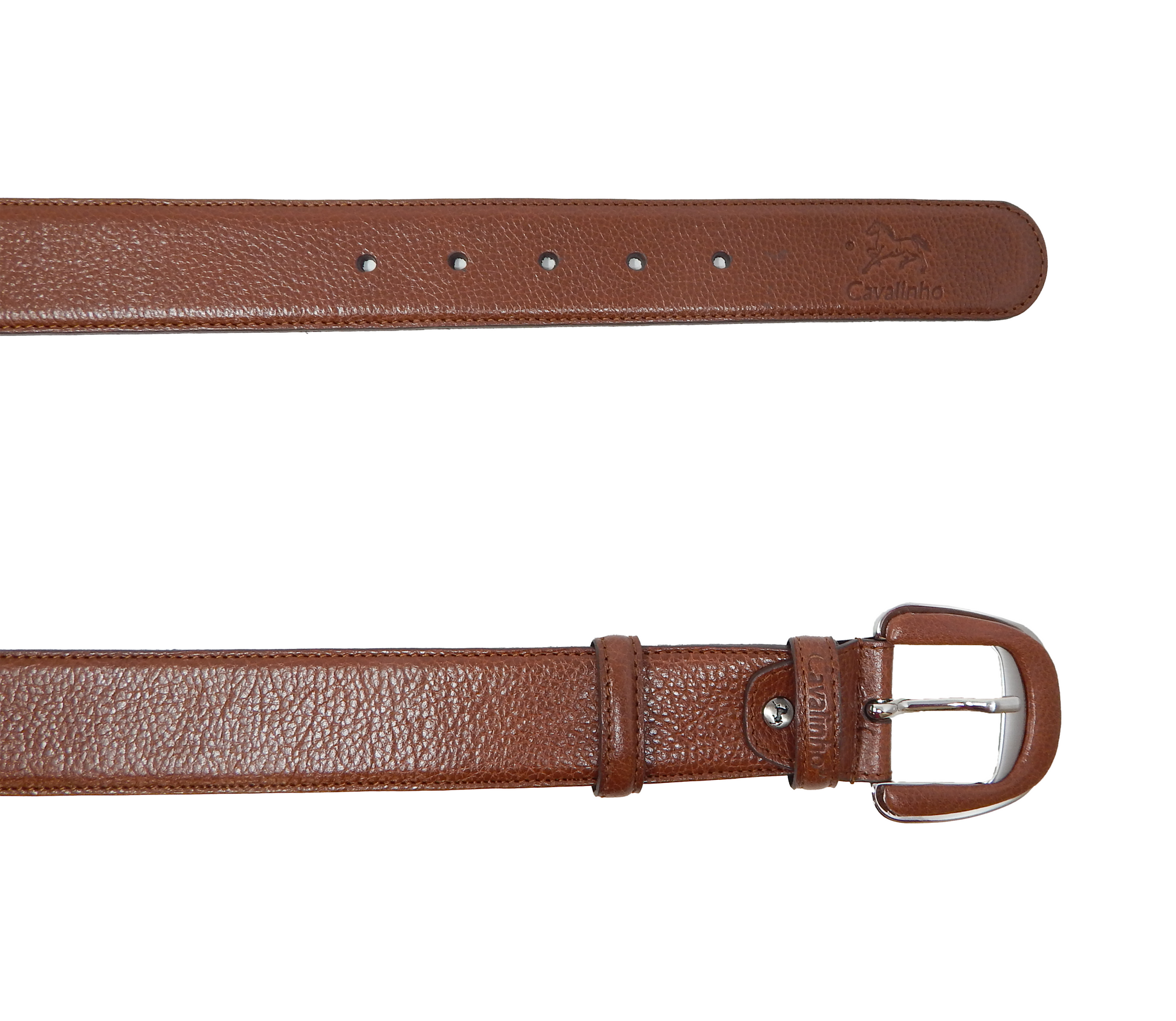#color_ SaddleBrown Silver | Cavalinho Classic Smooth Leather Belt - SaddleBrown Silver - 58010906.13.S_3
