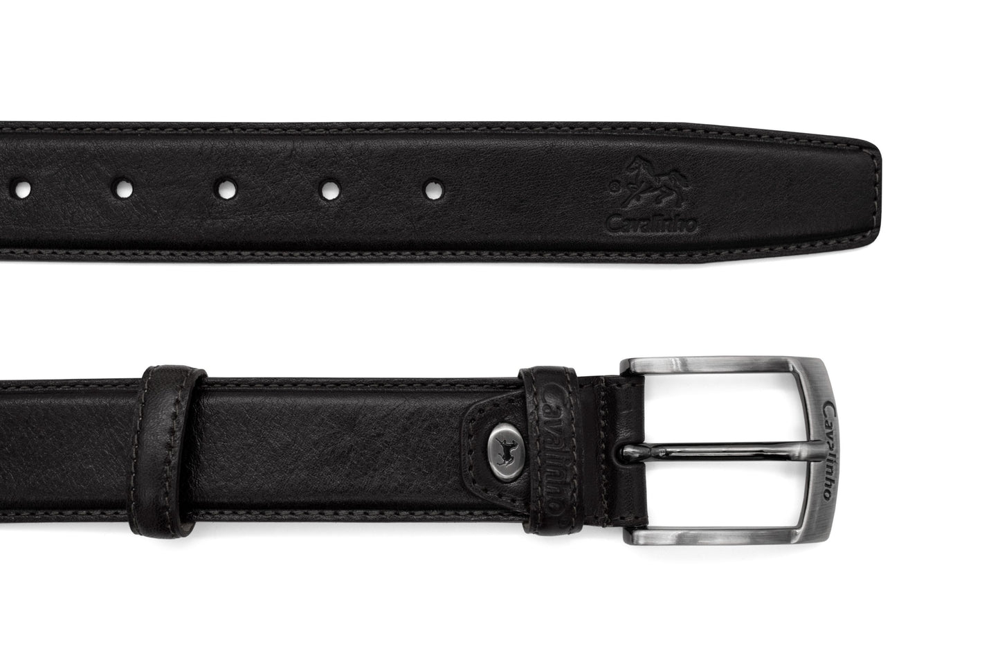 #color_ Black Silver | Cavalinho Classic Smooth Leather Belt - Black Silver - 58020505.01_3