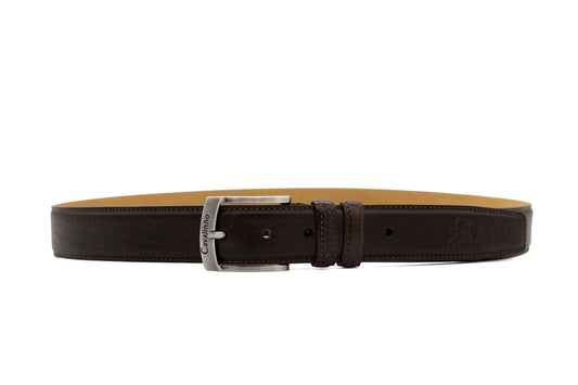 #color_ Brown Silver | Cavalinho Classic Smooth Leather Belt - Brown Silver - 58020505.02_1