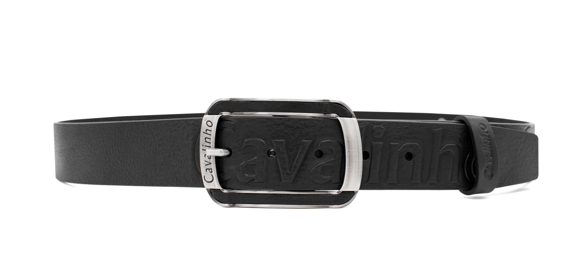 #color_ Black Silver | Cavalinho Men's Leather Belt - Black Silver - 58020510.01_1