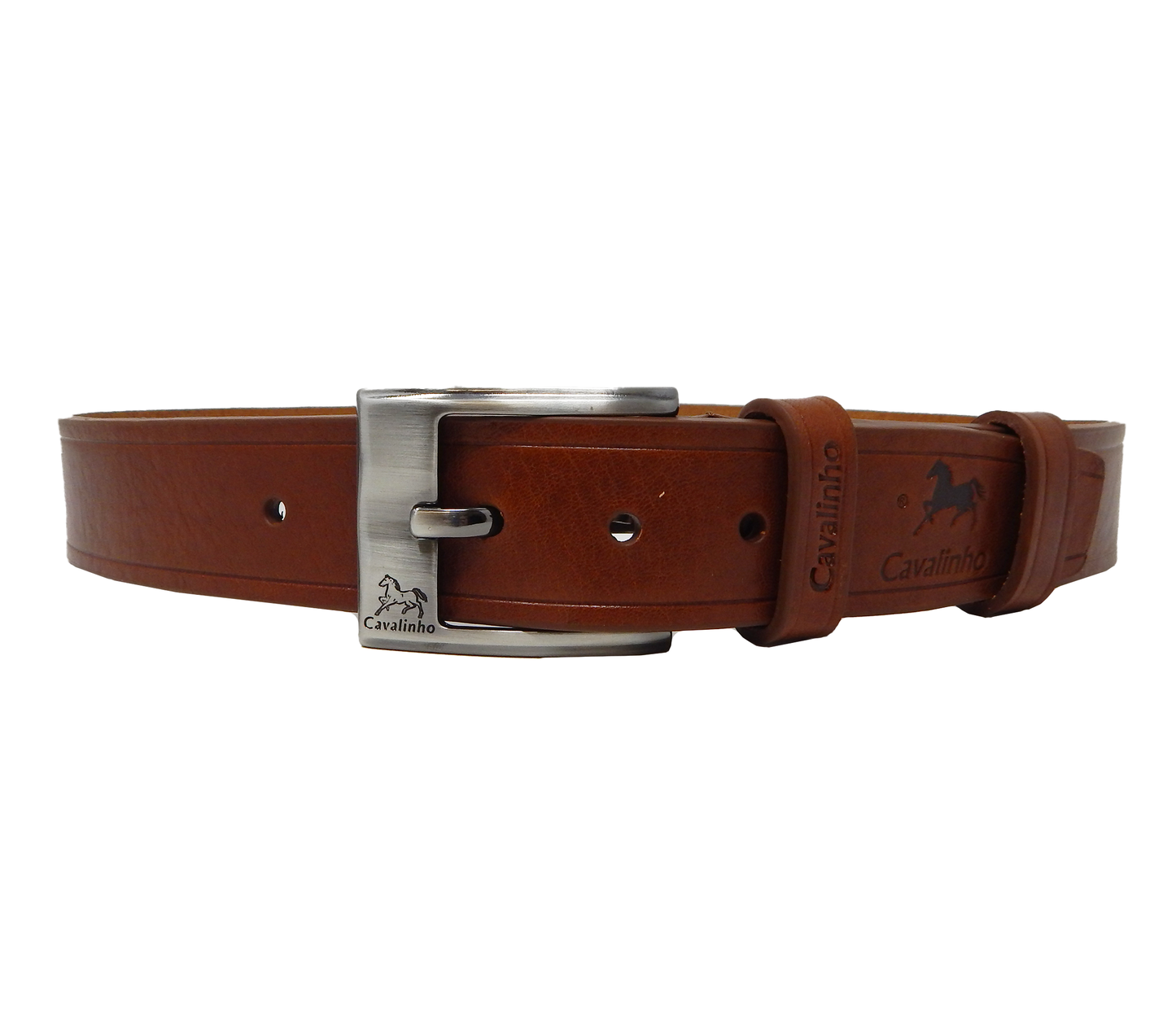 #color_ SaddleBrown Silver | Cavalinho Men’s Leather Belt - SaddleBrown Silver - 58020514.13_1