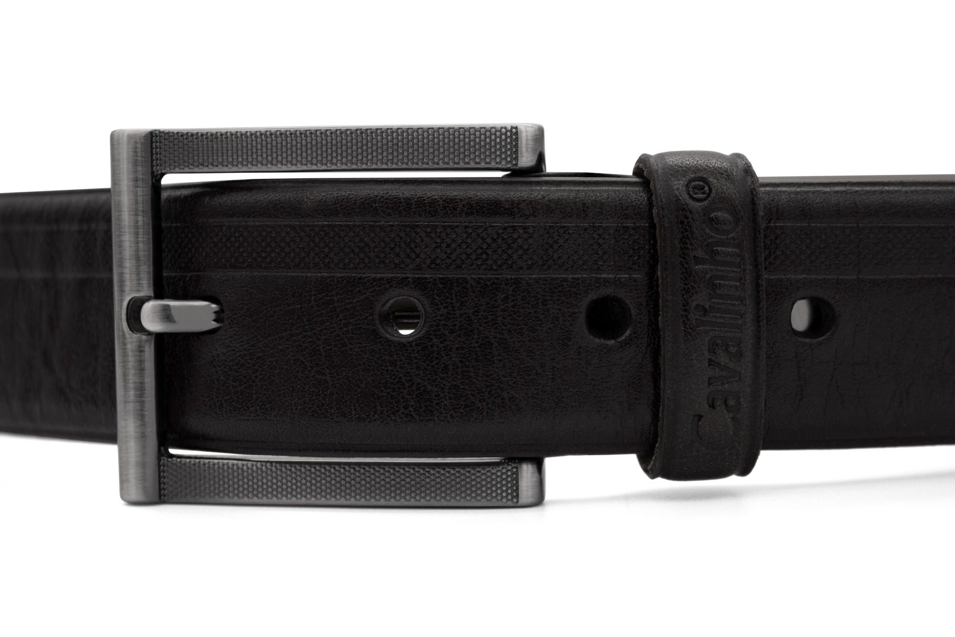 #color_ Black Silver | Cavalinho Classic Leather Belt - Black Silver - 58020525.01_2