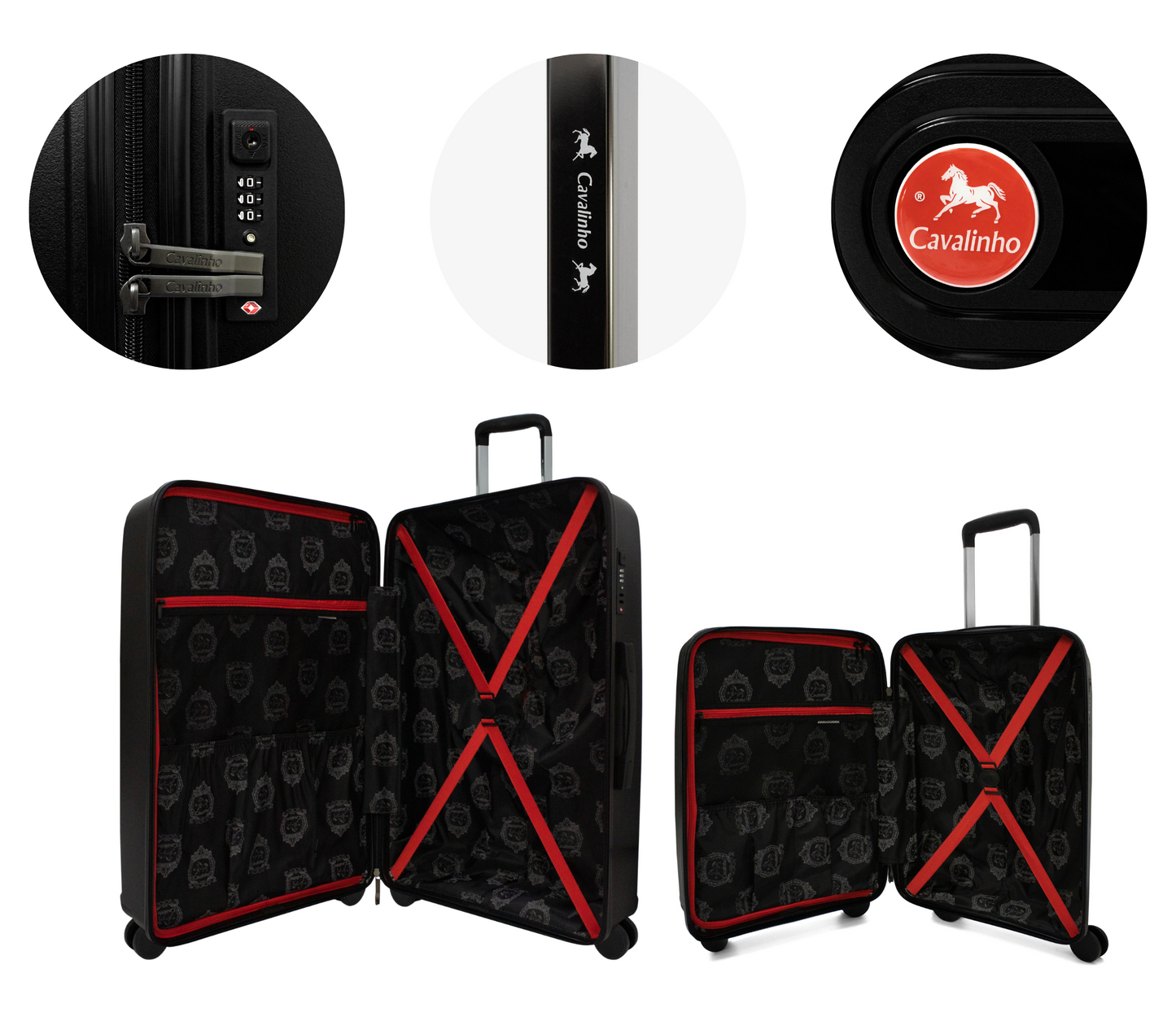 #color_ Black Black | Cavalinho Canada & USA Colorful 2 Piece Luggage Set (19" & 28") - Black Black - 68020004.0101.S1928._4