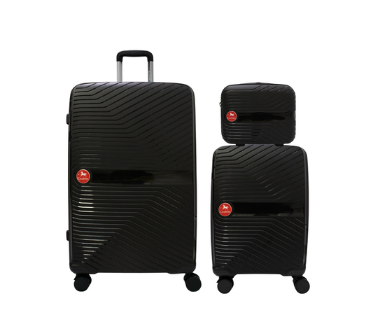#color_ Black Black Black | Cavalinho Canada & USA Colorful 3 Piece Luggage Set (15", 19" & 28") - Black Black Black - 68020004.010101.S151928._1