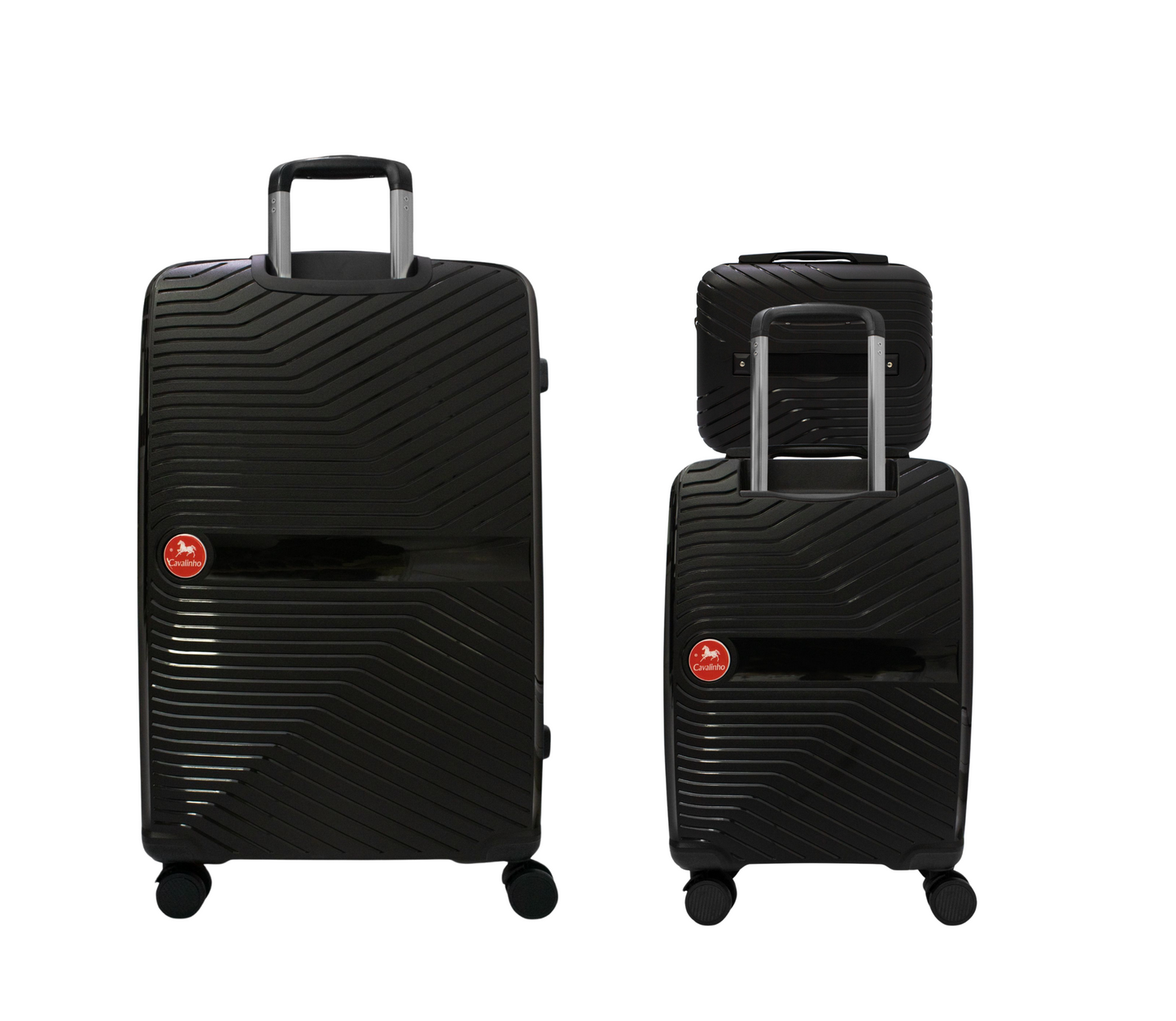 #color_ Black Black Black | Cavalinho Canada & USA Colorful 3 Piece Luggage Set (15", 19" & 28") - Black Black Black - 68020004.010101.S151928._3