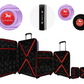#color_ Black Black Lilac | Cavalinho Canada & USA Colorful 3 Piece Luggage Set (15", 19" & 28") - Black Black Lilac - 68020004.010139.S151928._4