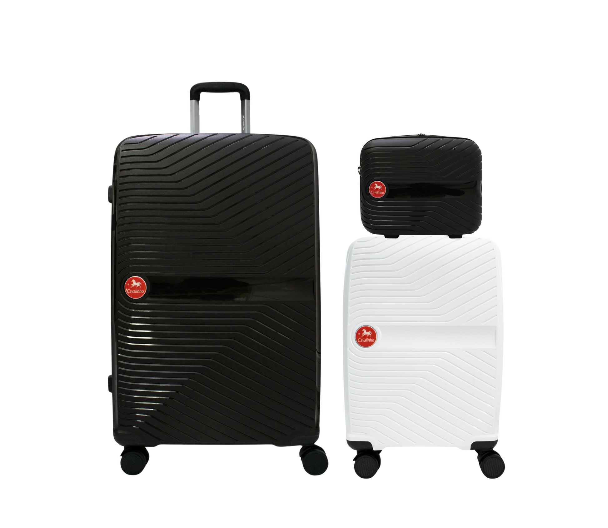 #color_ Black White Black | Cavalinho Canada & USA Colorful 3 Piece Luggage Set (15", 19" & 28") - Black White Black - 68020004.010601.S151928._1