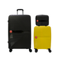 #color_ Black Yellow Black | Cavalinho Canada & USA Colorful 3 Piece Luggage Set (15", 19" & 28") - Black Yellow Black - 68020004.010801.S151928._1