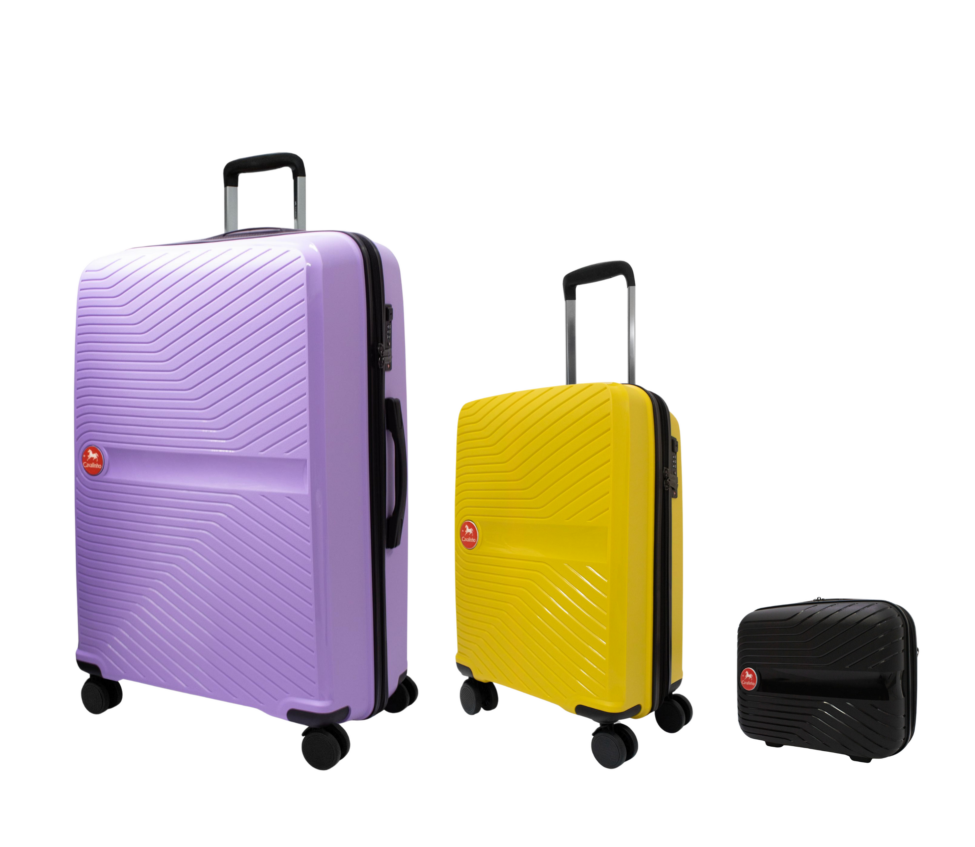 #color_ Black Yellow Lilac | Cavalinho Canada & USA Colorful 3 Piece Luggage Set (15", 19" & 28") - Black Yellow Lilac - 68020004.010839.S151928._2
