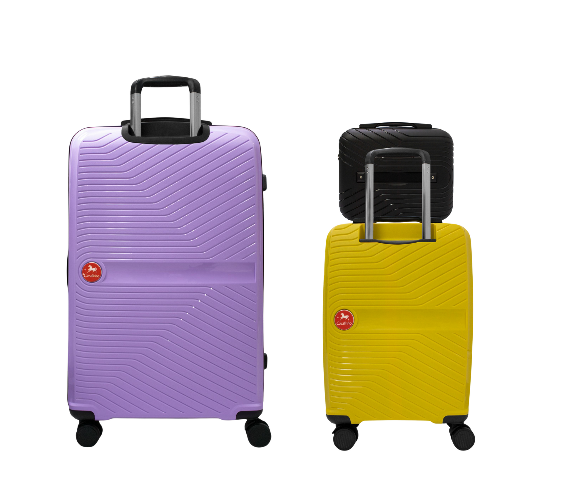 #color_ Black Yellow Lilac | Cavalinho Canada & USA Colorful 3 Piece Luggage Set (15", 19" & 28") - Black Yellow Lilac - 68020004.010839.S151928._3