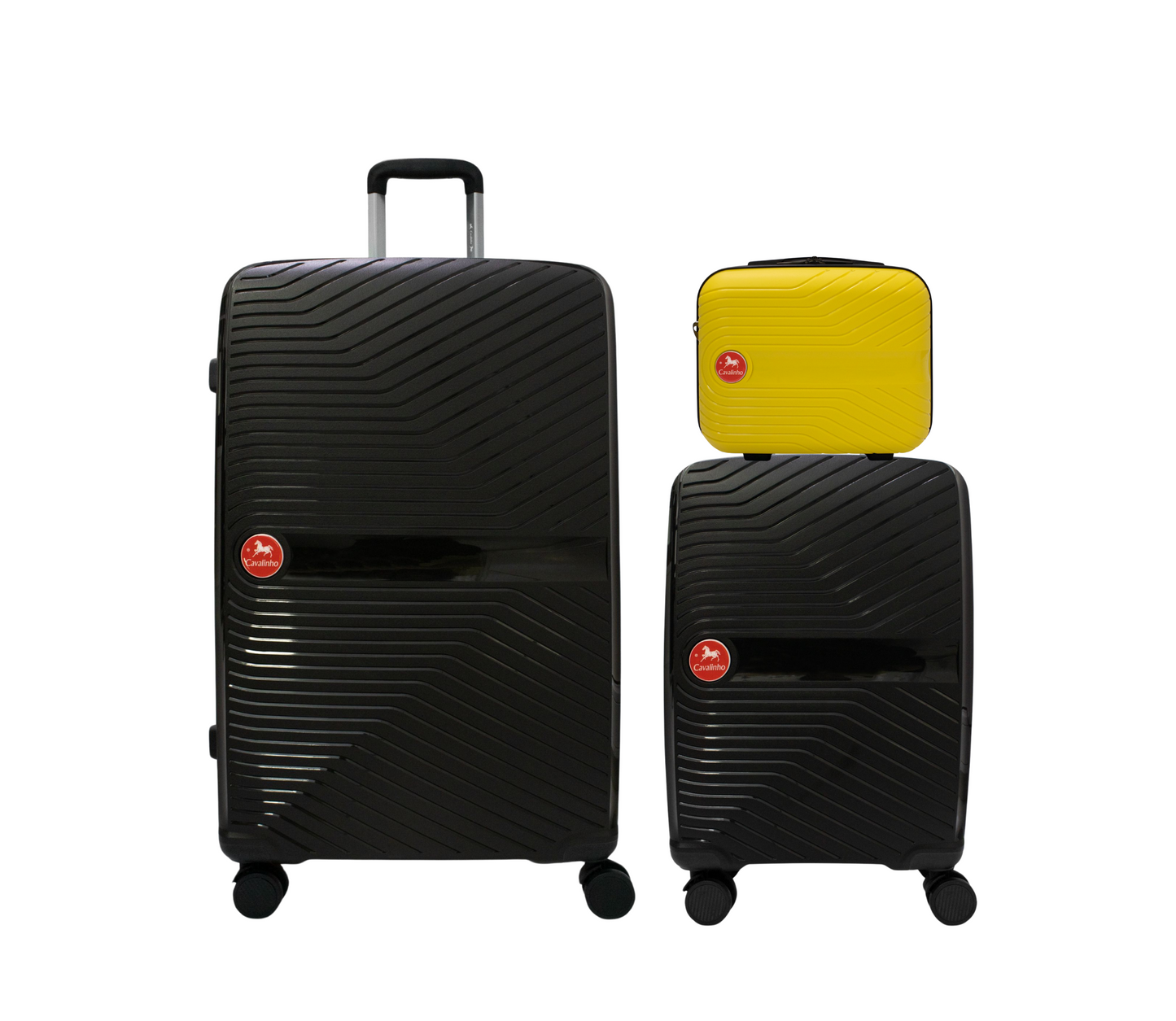 #color_ Yellow Black Black | Cavalinho Canada & USA Colorful 3 Piece Luggage Set (15", 19" & 28") - Yellow Black Black - 68020004.080101.S151928._1