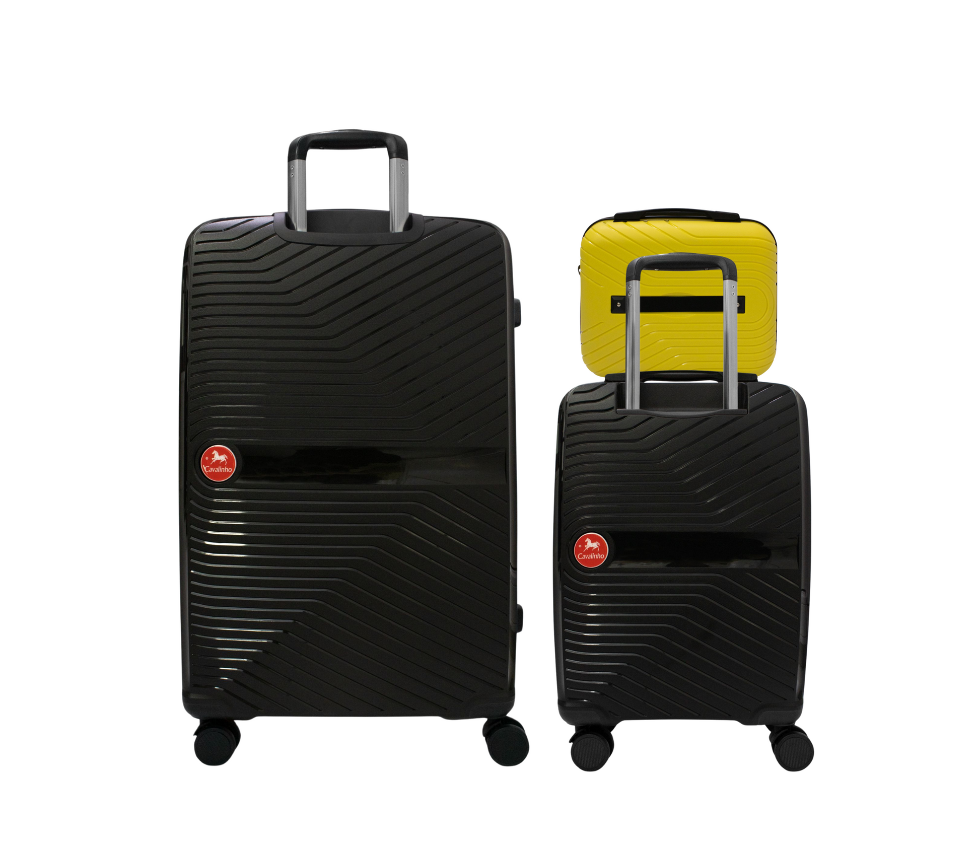 #color_ Yellow Black Black | Cavalinho Canada & USA Colorful 3 Piece Luggage Set (15", 19" & 28") - Yellow Black Black - 68020004.080101.S151928._3