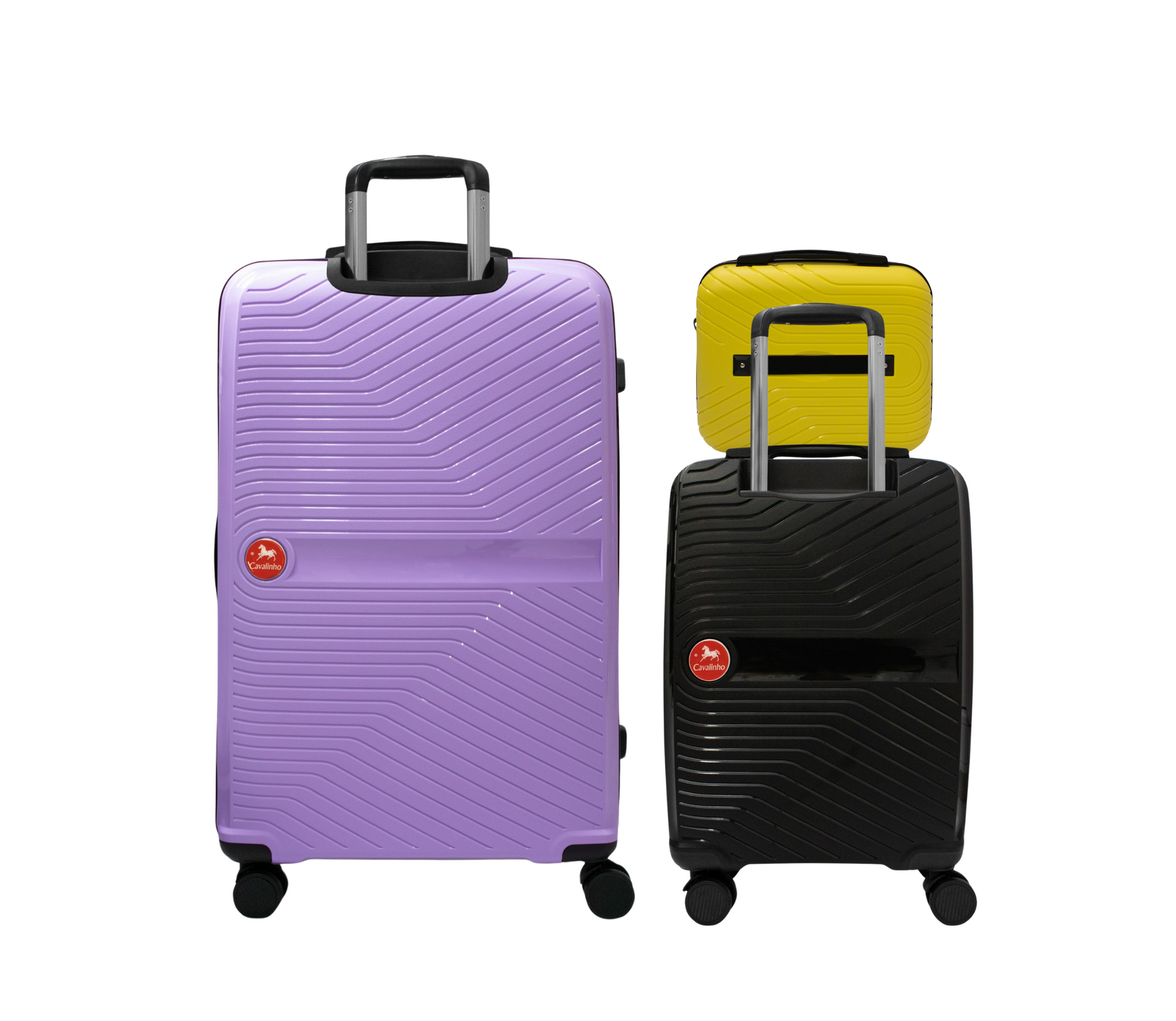 #color_ Yellow Black Lilac | Cavalinho Canada & USA Colorful 3 Piece Luggage Set (15", 19" & 28") - Yellow Black Lilac - 68020004.080139.S151928._3