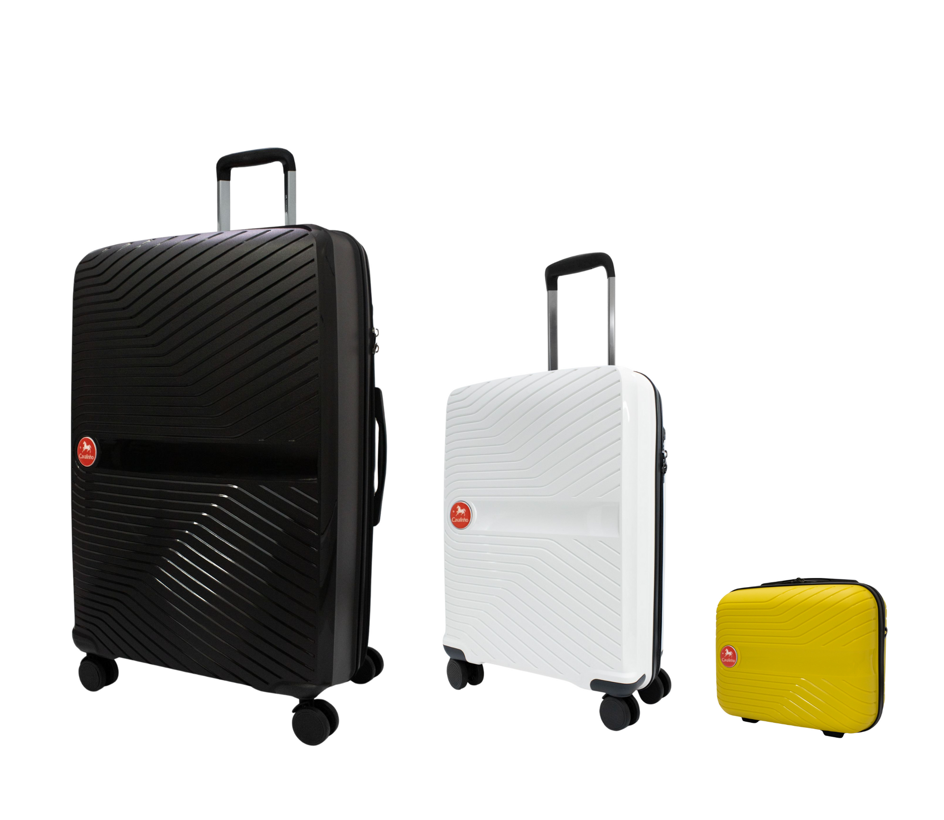 #color_ Yellow White Black | Cavalinho Canada & USA Colorful 3 Piece Luggage Set (15", 19" & 28") - Yellow White Black - 68020004.080601.S151928._2