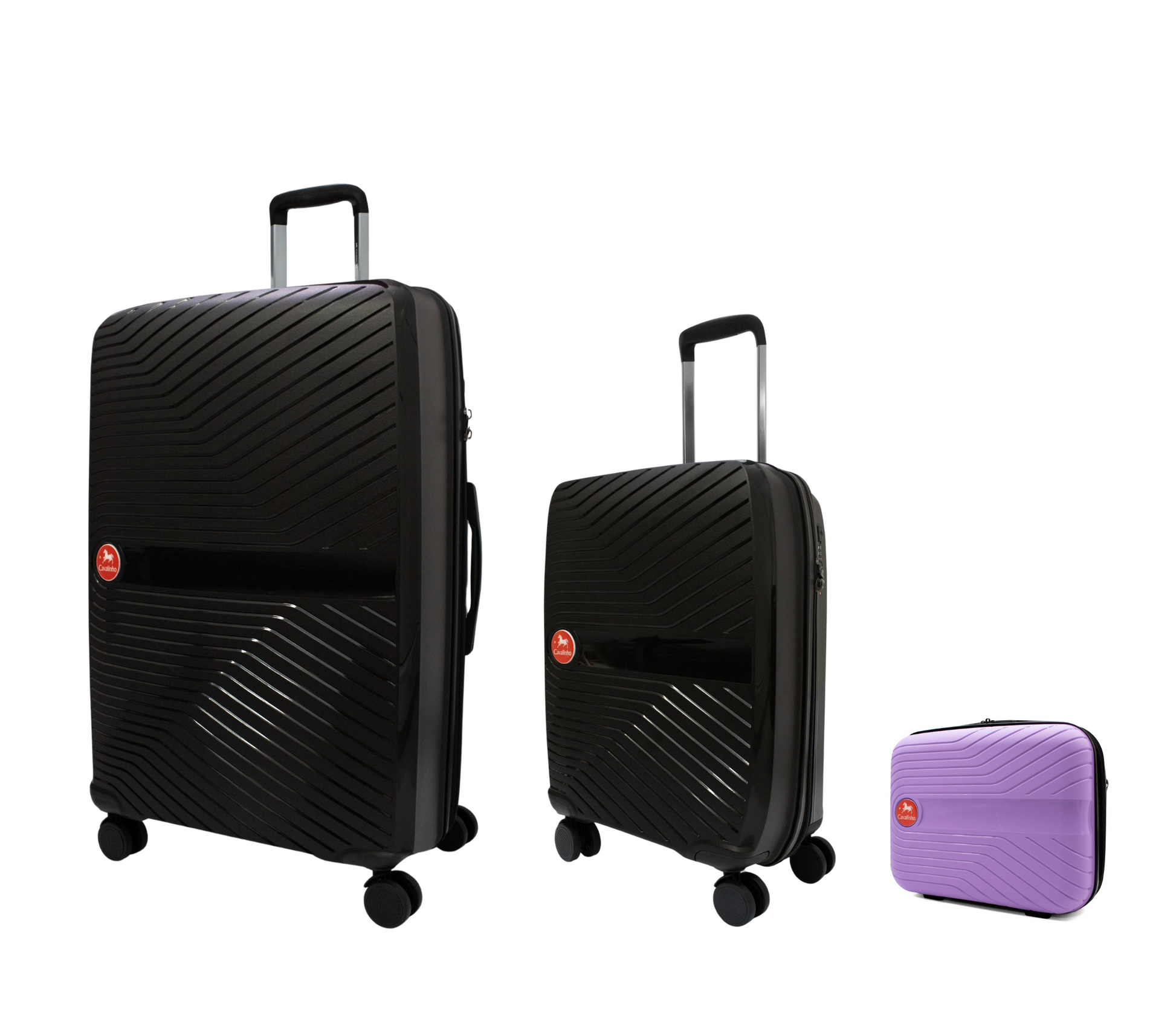 #color_ Lilac Black Black | Cavalinho Canada & USA Colorful 3 Piece Luggage Set (15", 19" & 28") - Lilac Black Black - 68020004.390101.S151928._2