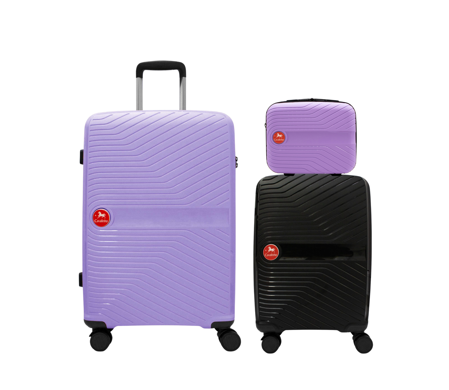 #color_ Lilac Black Lilac | Cavalinho Canada & USA Colorful 3 Piece Luggage Set (15", 19" & 28") - Lilac Black Lilac - 68020004.390139.S151928._1