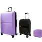 #color_ Lilac Black Lilac | Cavalinho Canada & USA Colorful 3 Piece Luggage Set (15", 19" & 28") - Lilac Black Lilac - 68020004.390139.S151928._2