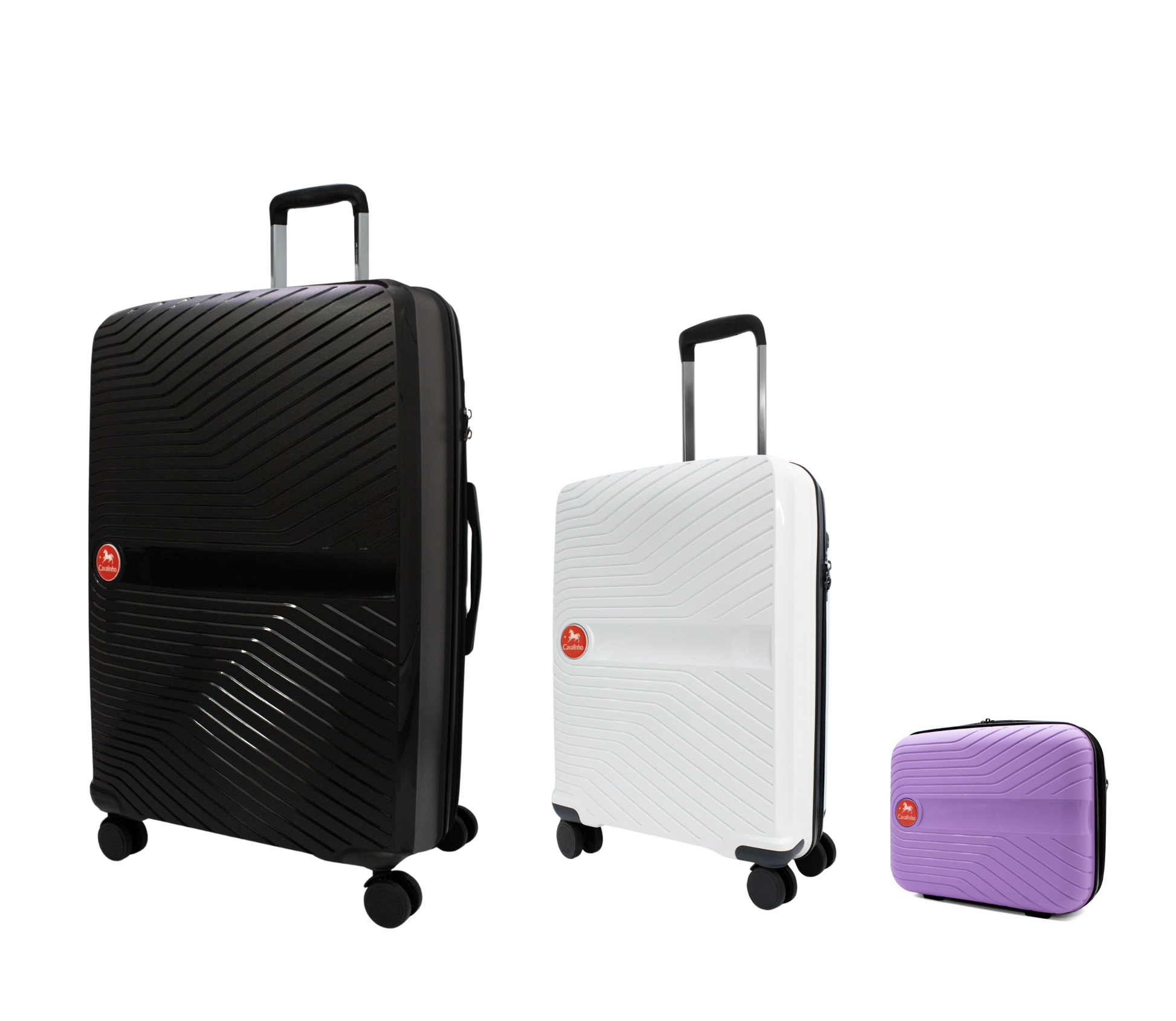 #color_ Lilac White Black | Cavalinho Canada & USA Colorful 3 Piece Luggage Set (15", 19" & 28") - Lilac White Black - 68020004.390601.S151928._2