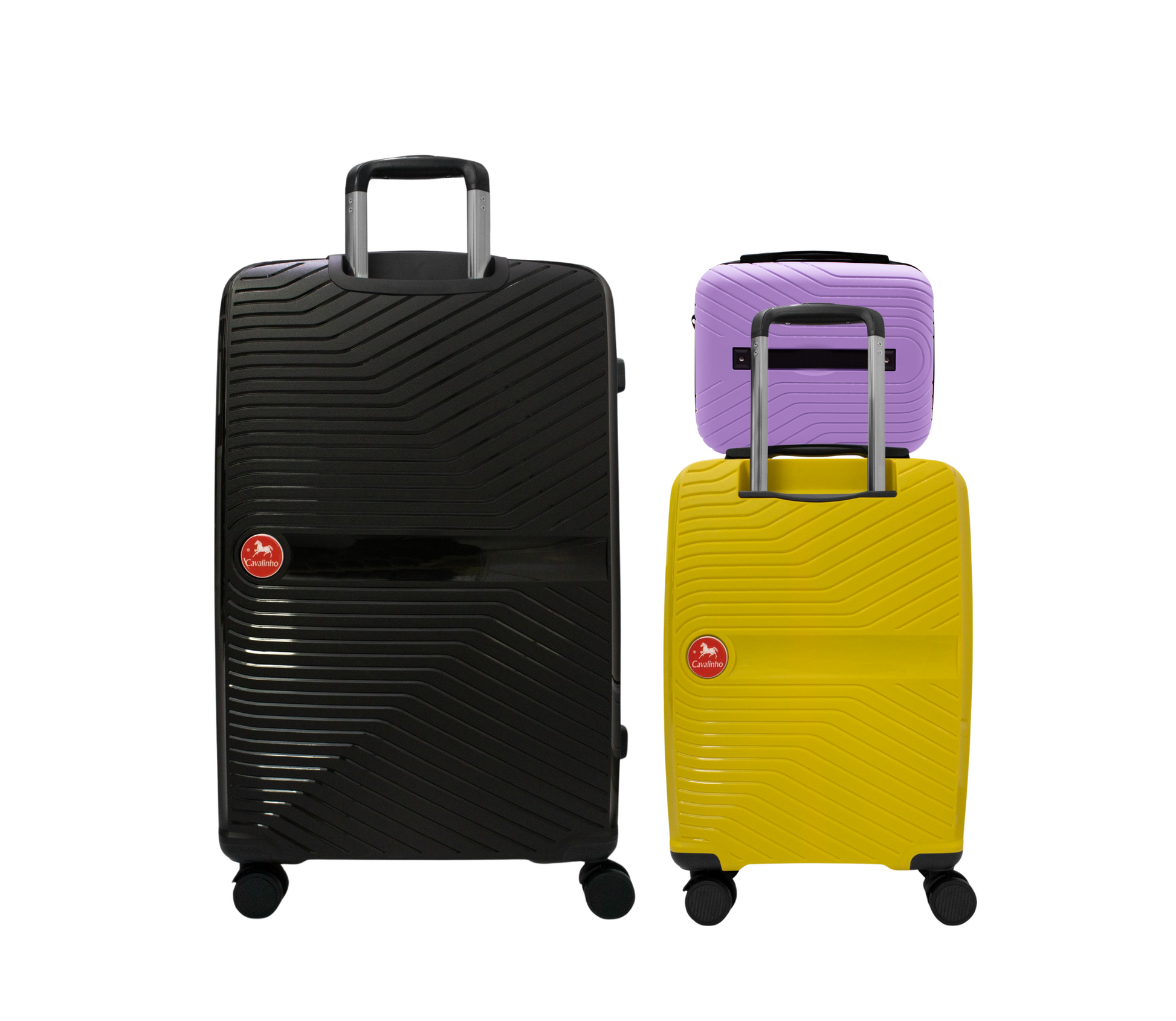 #color_ Lilac Yellow Black | Cavalinho Canada & USA Colorful 3 Piece Luggage Set (15", 19" & 28") - Lilac Yellow Black - 68020004.390801.S151928._3