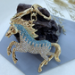 #color_ Gold Blue | Relhok Horse Keychain - Gold Blue - HorseKeyChain-GoldBlue
