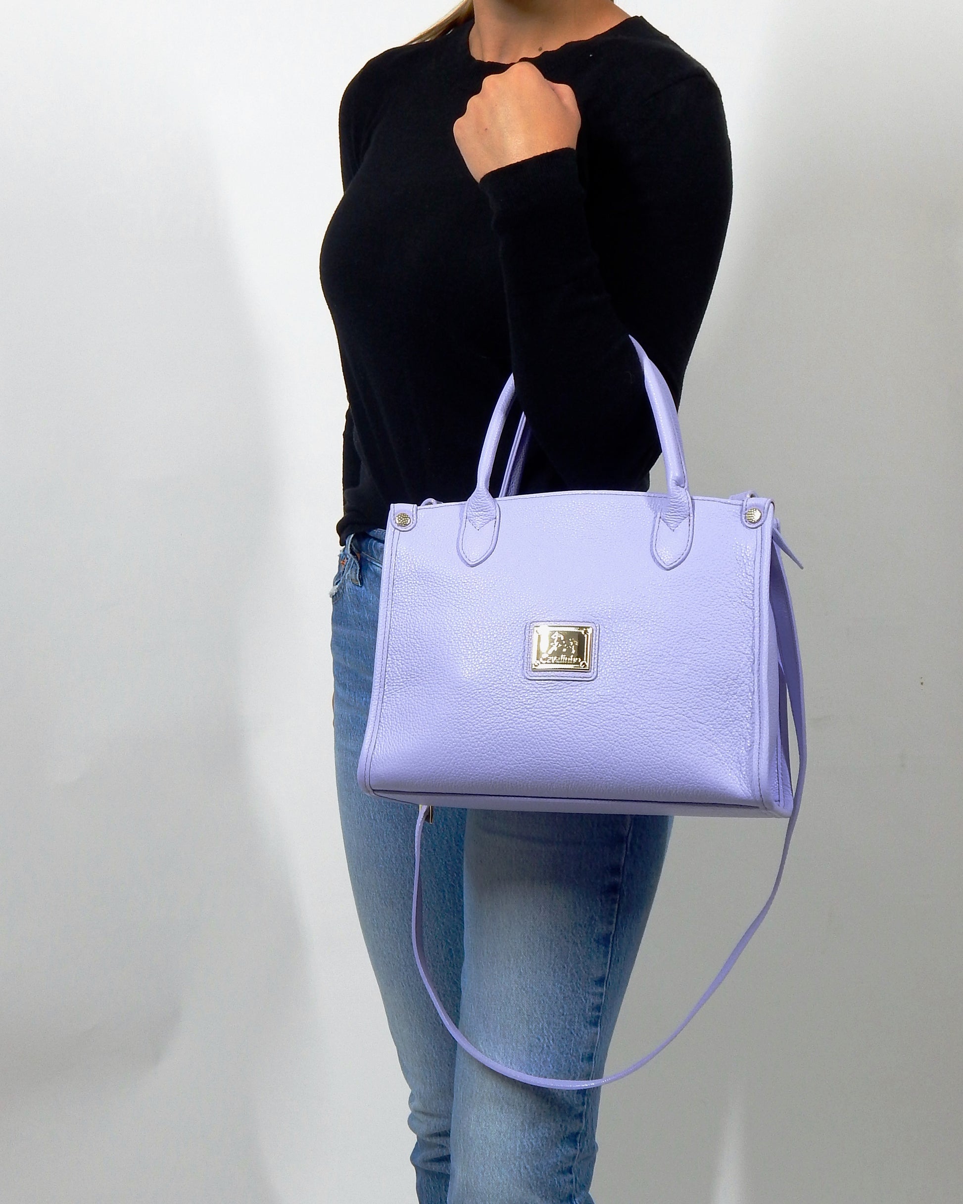 #color_ Lilac | Cavalinho Muse Leather Handbag - Lilac - bodyshot_0480_1