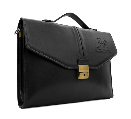 #color_ Black | Cavalinho Leather Briefcase - Black - 18320172.01_2