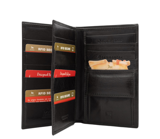 #color_ Black | Cavalinho Men's Large Bifold Leather Wallet - Black - 28610510.01_P02