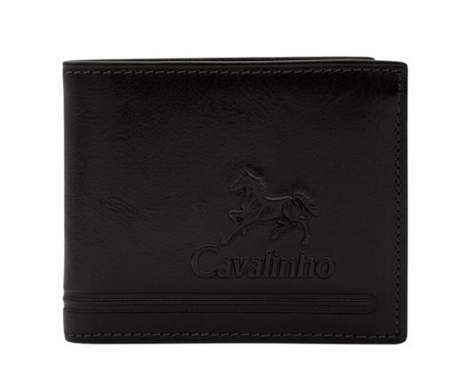 #color_ Black | Cavalinho Men's Trifold Slim Leather Wallet - Black - 28610554