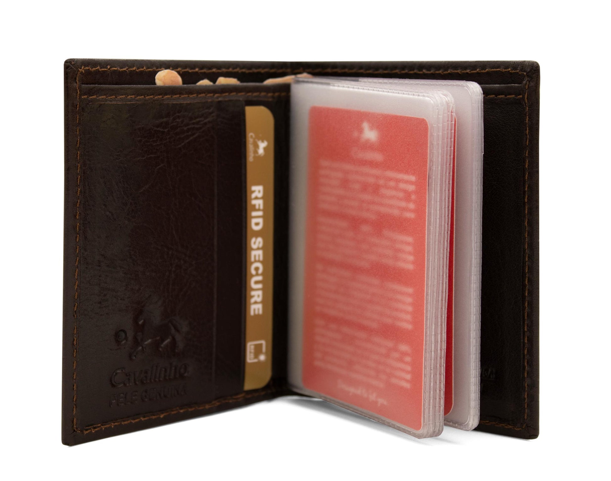 #color_ Brown | Cavalinho Leather Card Holder Wallet - Brown - 28610555.02_2