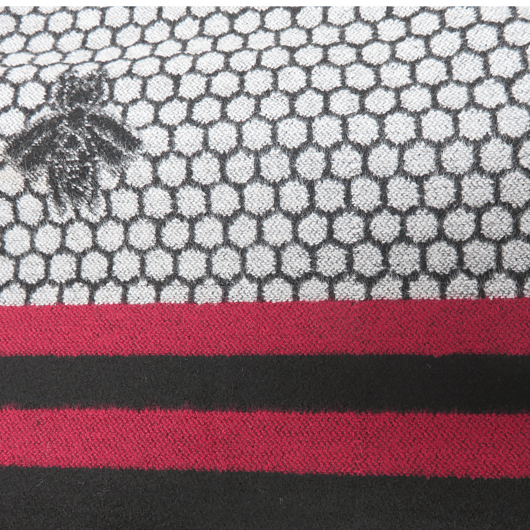 #color_ Black White Reversable (with red) | Relhok Honeycomb Bee Scarf - Black White Reversable (with red) - 3_a11dbd55-9087-40c2-abcd-a44ceb2dbe94