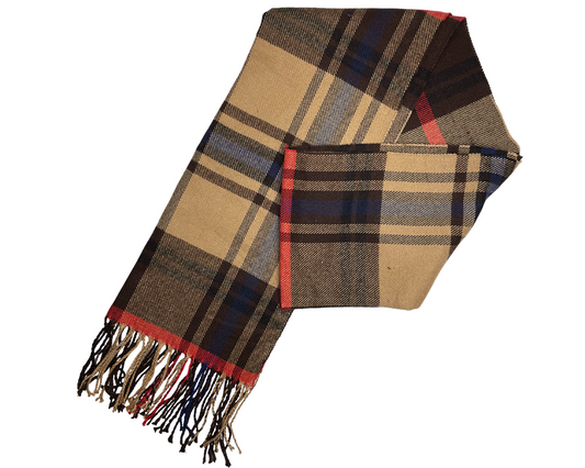 #color_ Beige Red and Blue | Relhok Plaid Scarf - Beige Red and Blue - 3_f31378dc-7919-4152-a3d6-ff6e46e97607