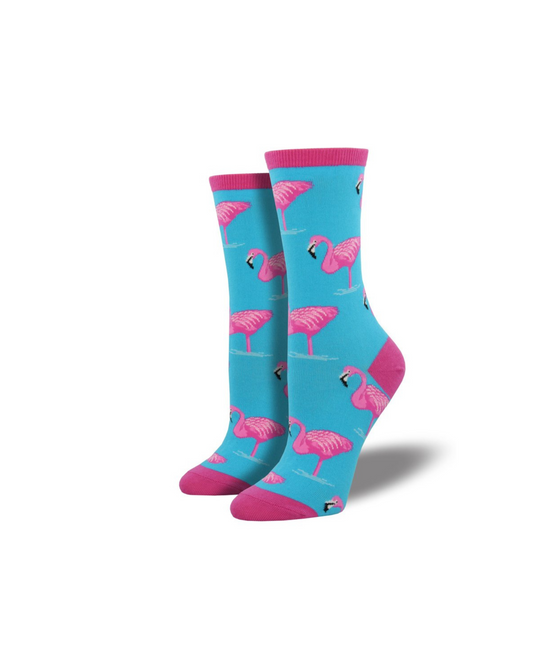 #color_ Sky Blue | Socksmith Flamingo Socks - Sky Blue - 42