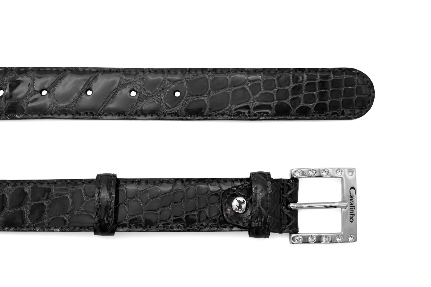 #color_ Black Silver | Cavalinho Gallop Patent Leather Belt - Black Silver - 58010805.S.01_3