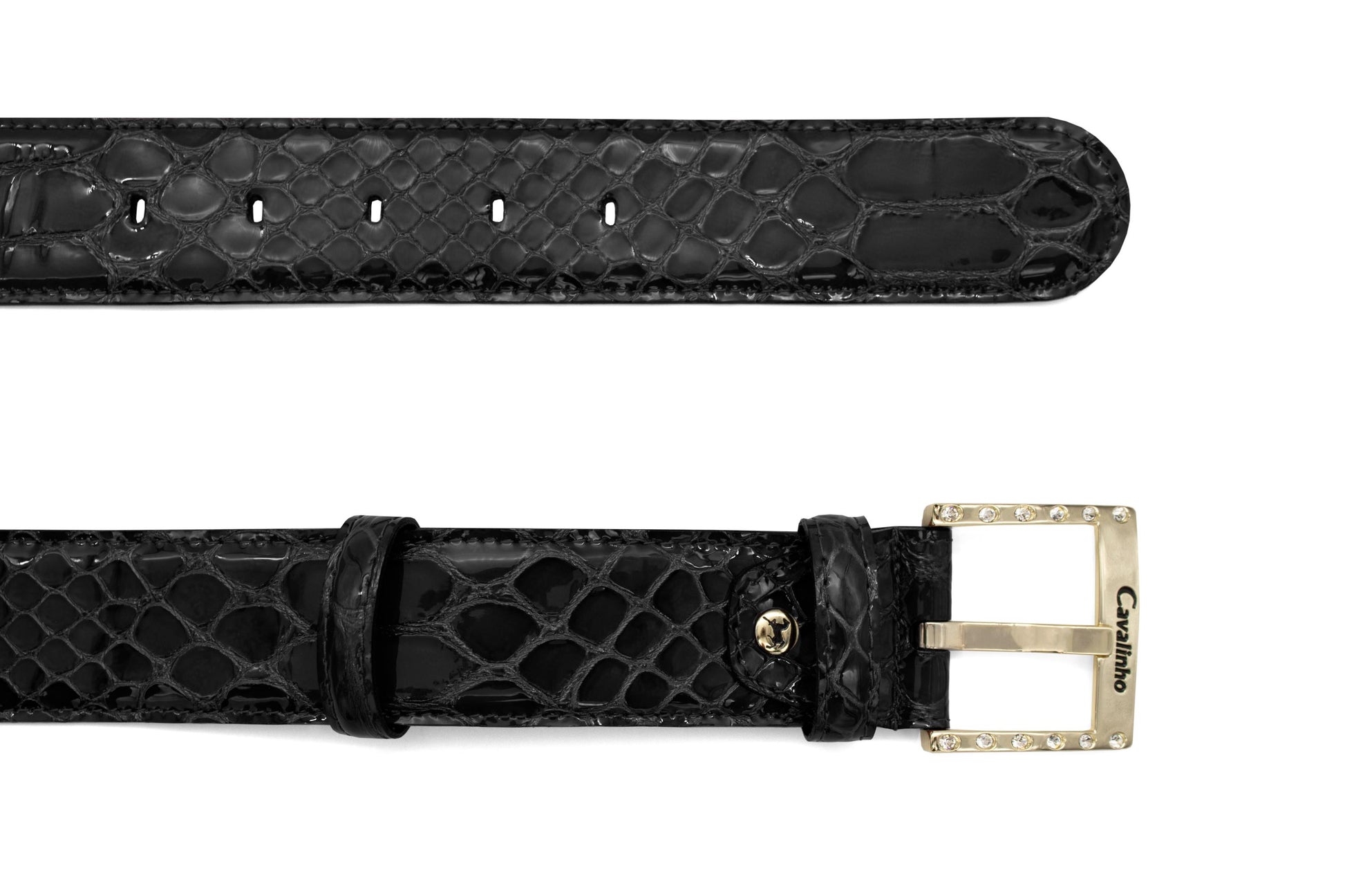 #color_ Black Gold | Cavalinho Classic Patent Leather Belt - Black Gold - 58010808.01_2