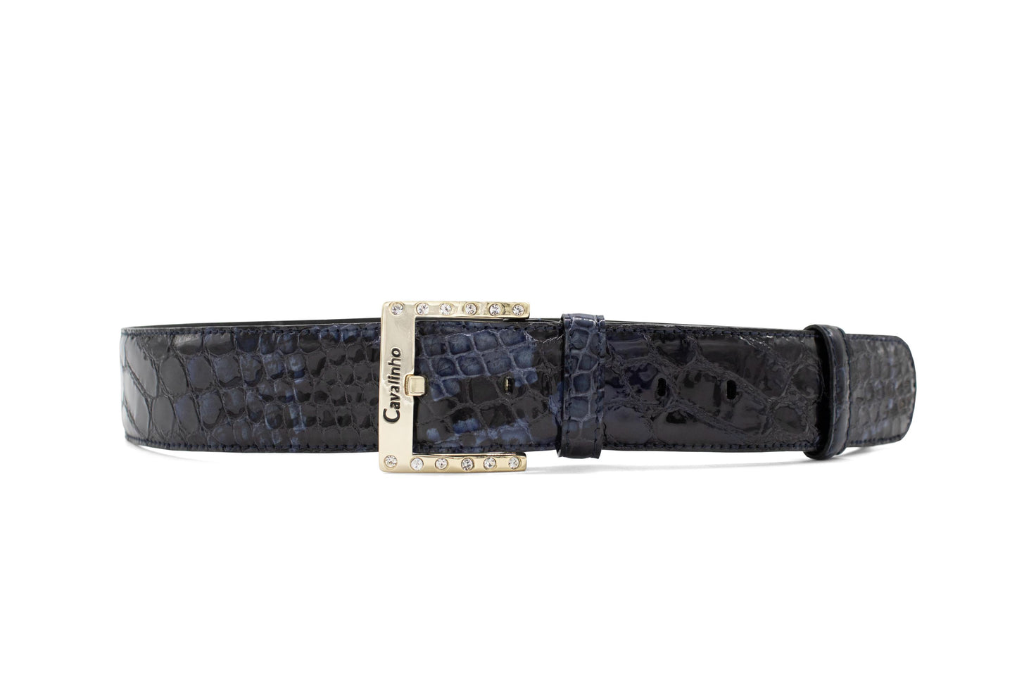 #color_ Navy Gold | Cavalinho Classic Patent Leather Belt - Navy Gold - 58010808.03_1