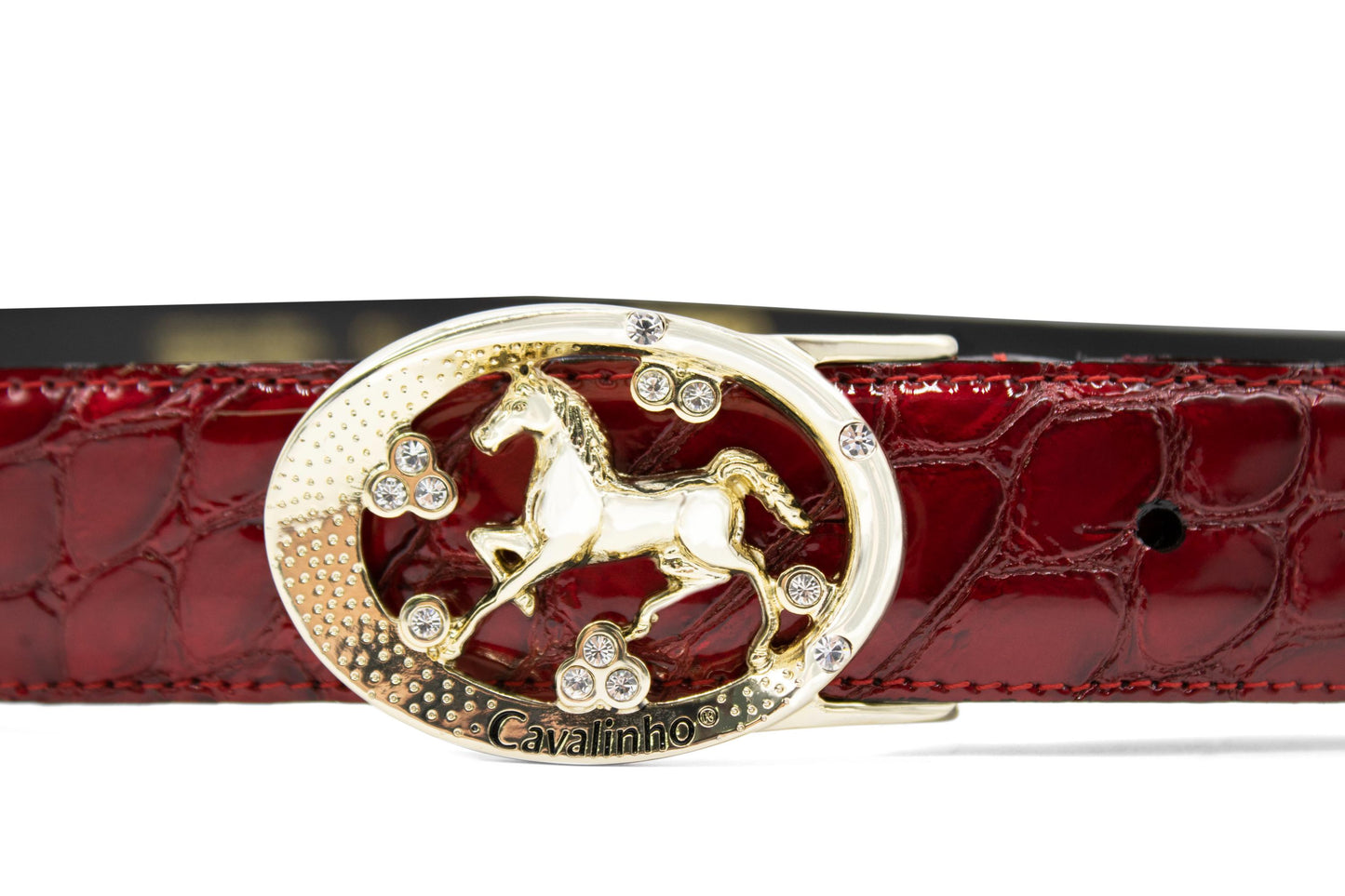 #color_ Red Gold | Cavalinho Oval Horse Leather Belt - Red Gold - 58010817.04_3