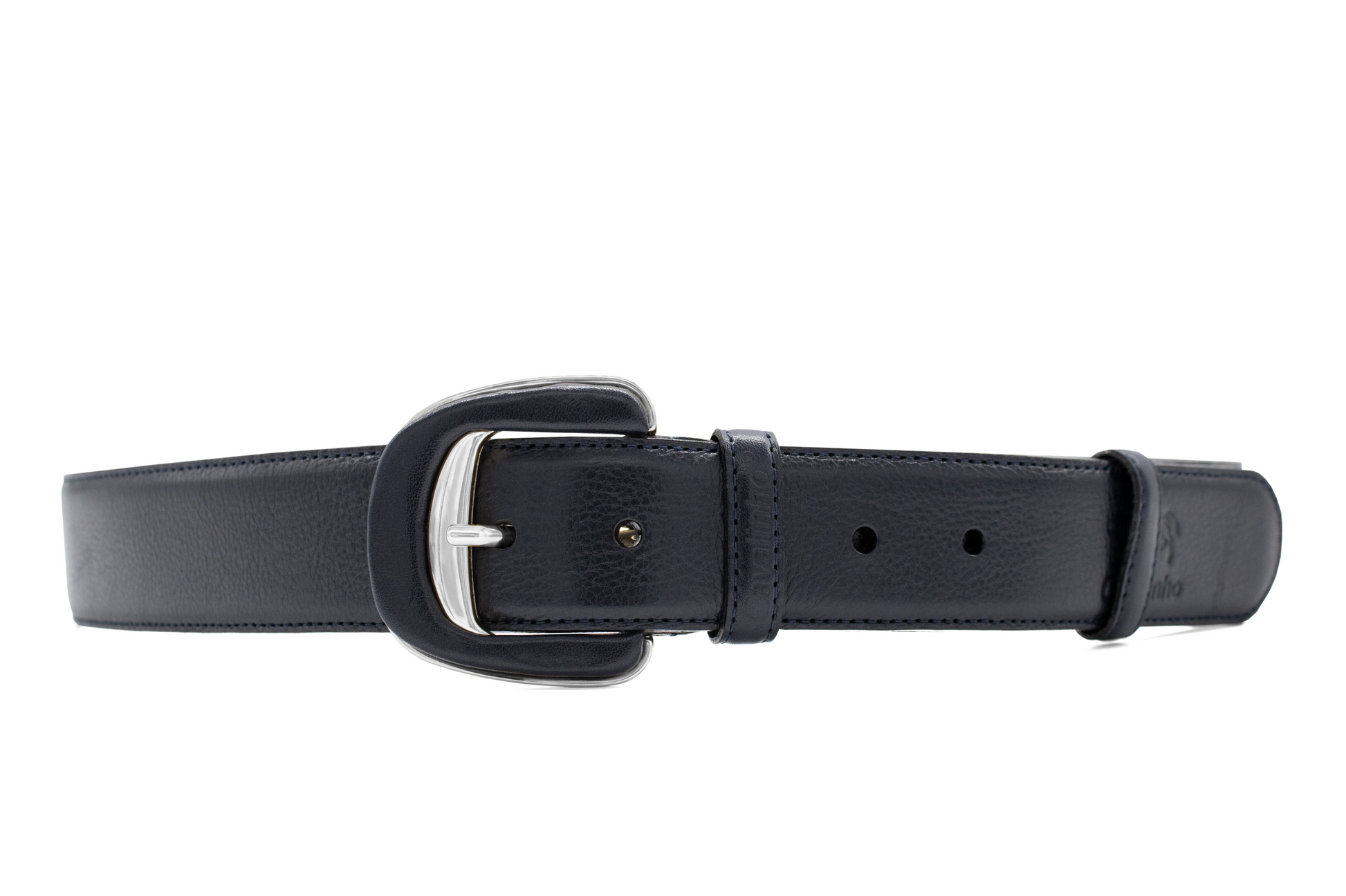 #color_ Navy Silver | Cavalinho Classic Smooth Leather Belt - Navy Silver - 58010906.S.03_1