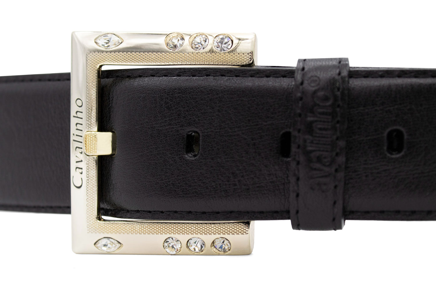 #color_ Black Gold | Cavalinho Classic Leather Belt - Black Gold - 58010910.01_2