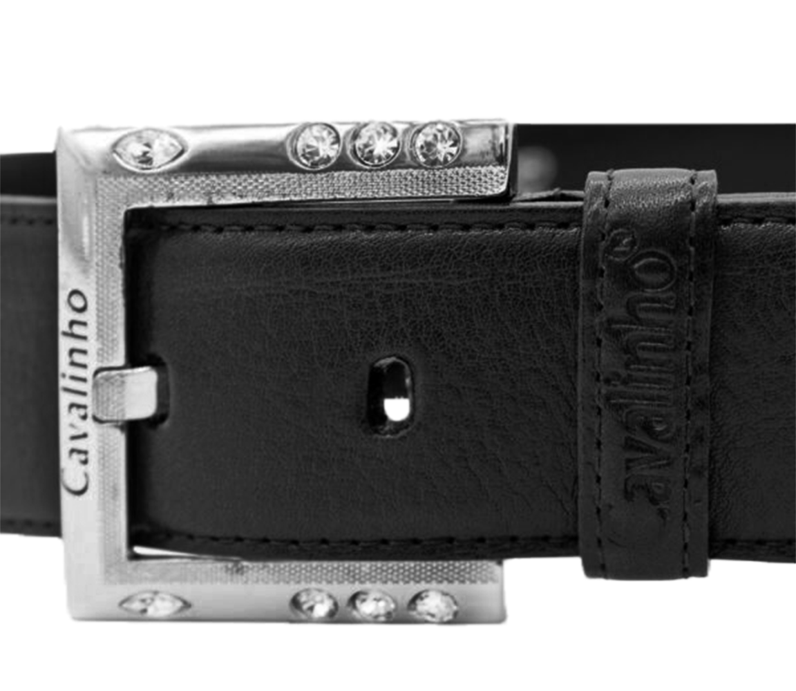 #color_ Black Silver | Cavalinho Classic Leather Belt - Black Silver - 58010910_01_3