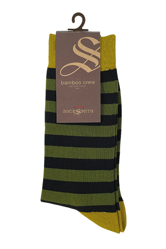 #color_ Olive | Socksmith Bamboo Stripe Socks - Olive - 6_2d98c233-4c29-4c01-bca7-49ce49be0029