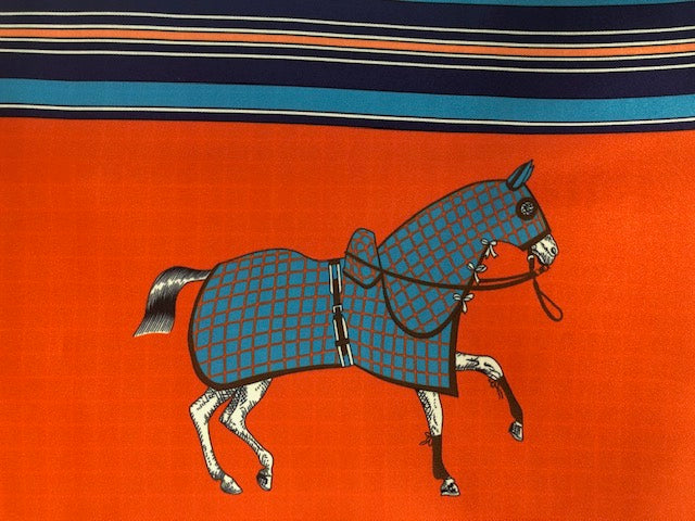 #color_ Navy with yellow check lining | Relhok Long - Horses In blankets Scarf - Navy with yellow check lining - IMG_0082