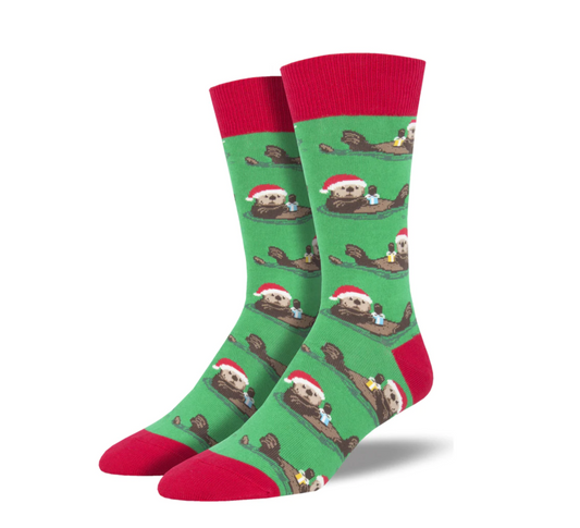 #color_ Green | Socksmith Otterly Merry Socks - Green - WebsiteProductphotos-2022-08-16T152829.830