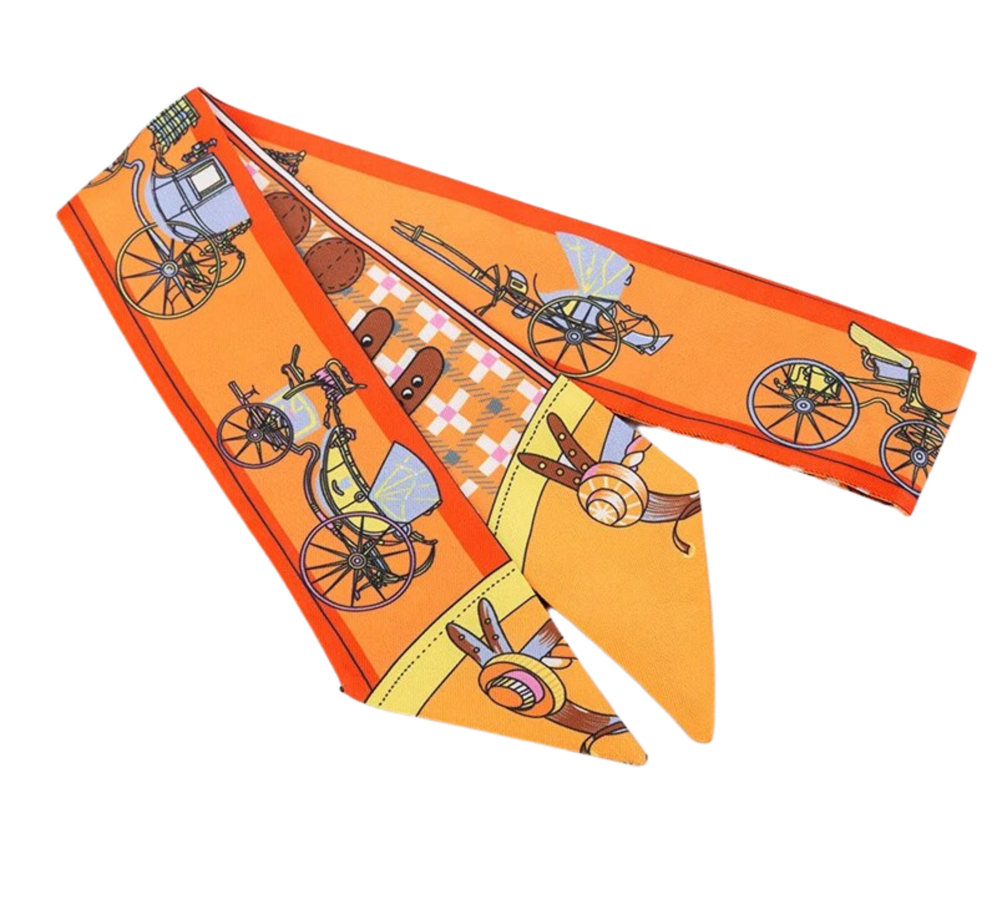 #color_ Carriages Orange Yellow | Relhok Handbag Skinny Scarf - Carriages Orange Yellow - WebsiteProductphotos-2022-11-06T121515.425