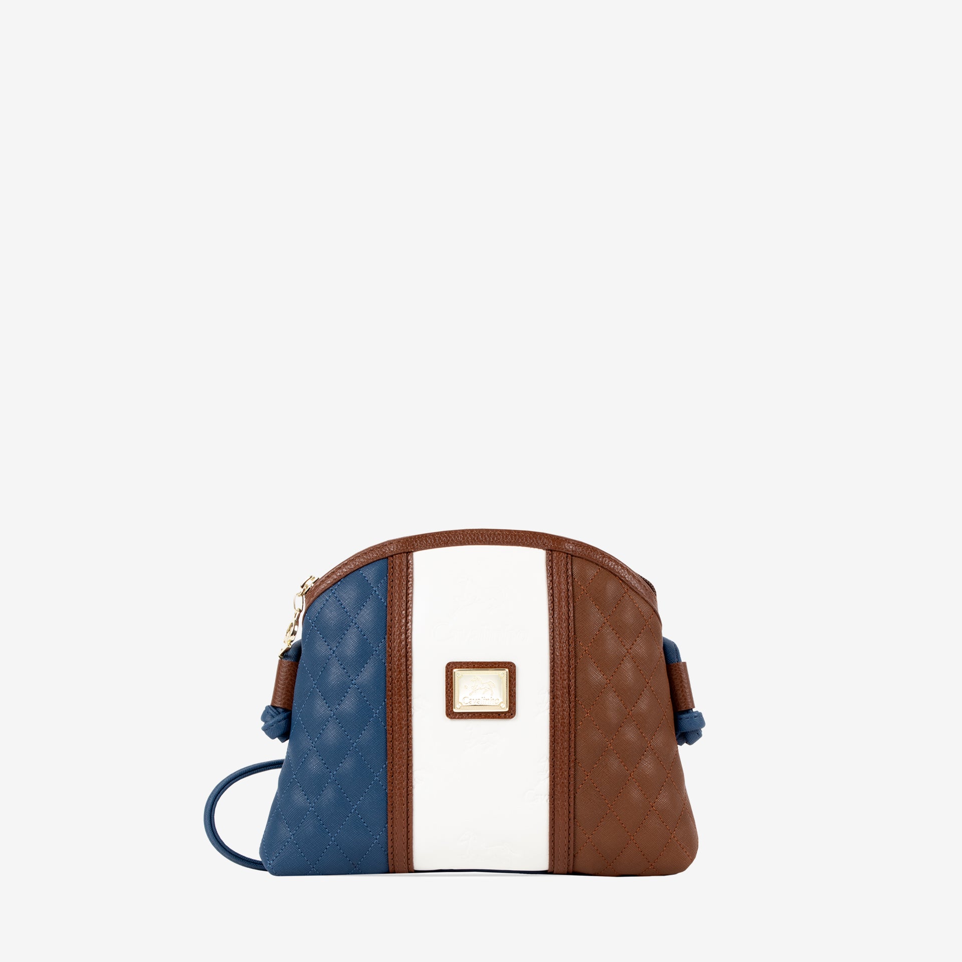 Cavalinho Sublime Navy, White, Brown Designer Crossbody Bag SKU 16060005.48 #color_blue / white / saddlebrown